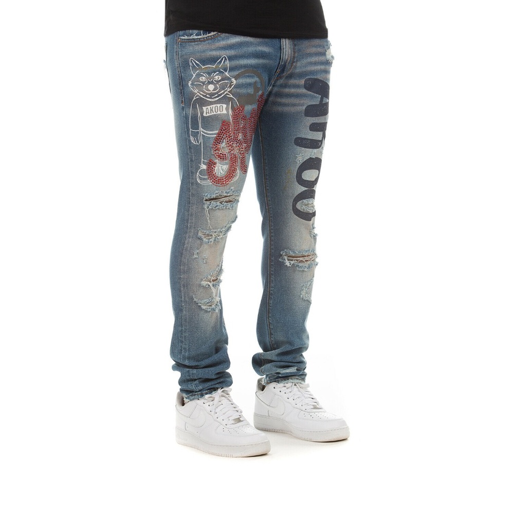Men's Distressed Slim Fit Jeans